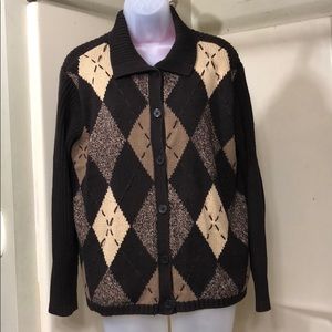 Argyle Button Up Sweater